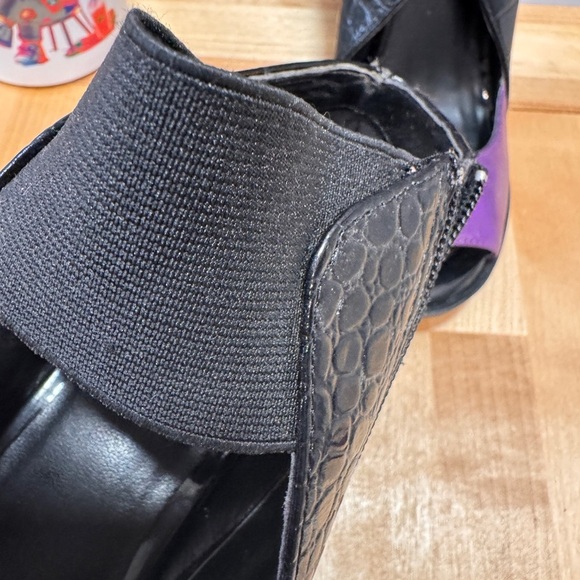 Black and Purple Lace-Up Peep-Toe Heels size 8. USED NO BOX - Picture 5 of 6
